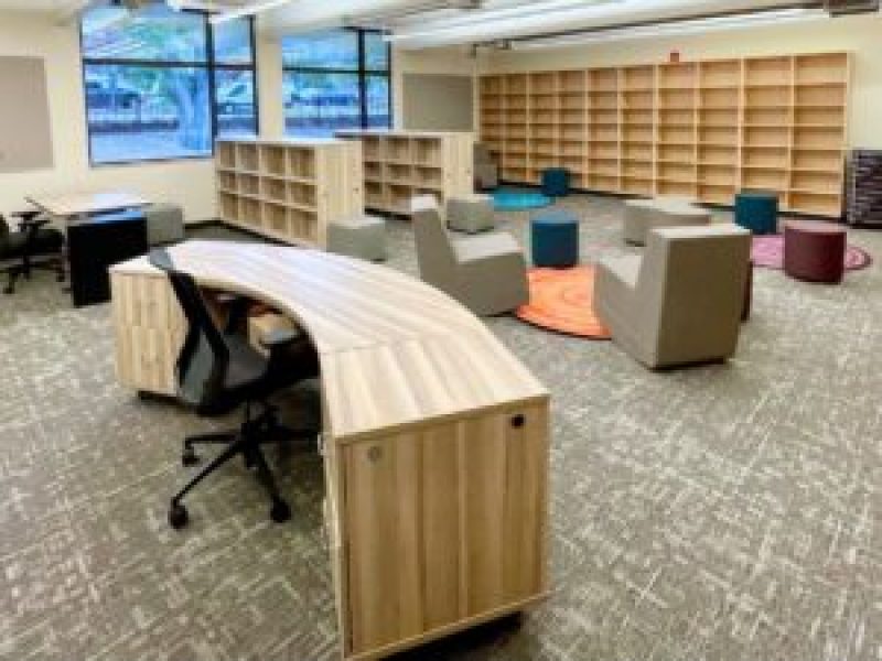 library circulation desk install imagee