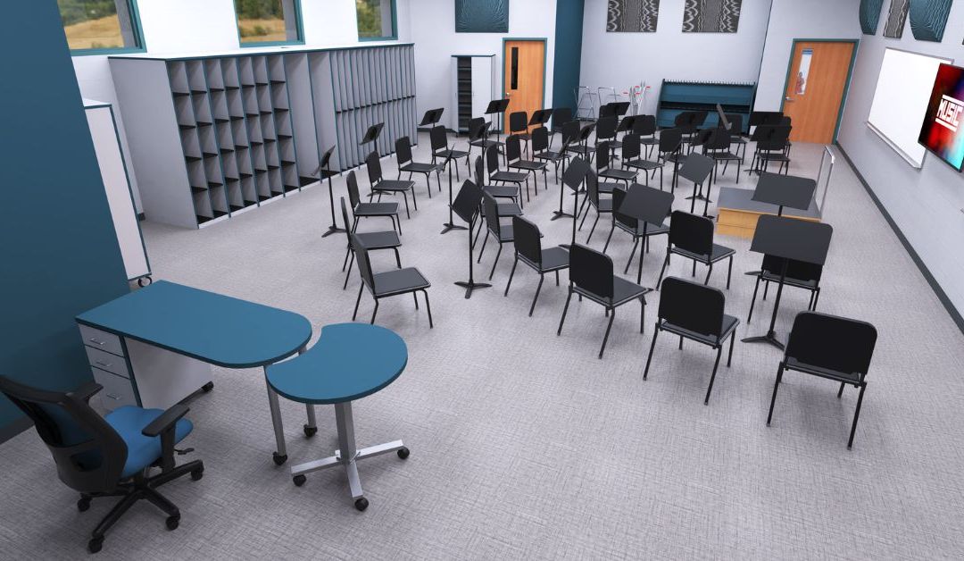 musical instrument storage room rendering